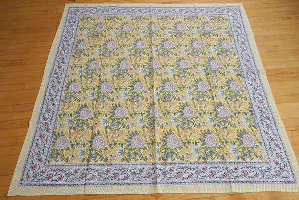 Block Printed Cotton Table Cover - 150 x 150 cms